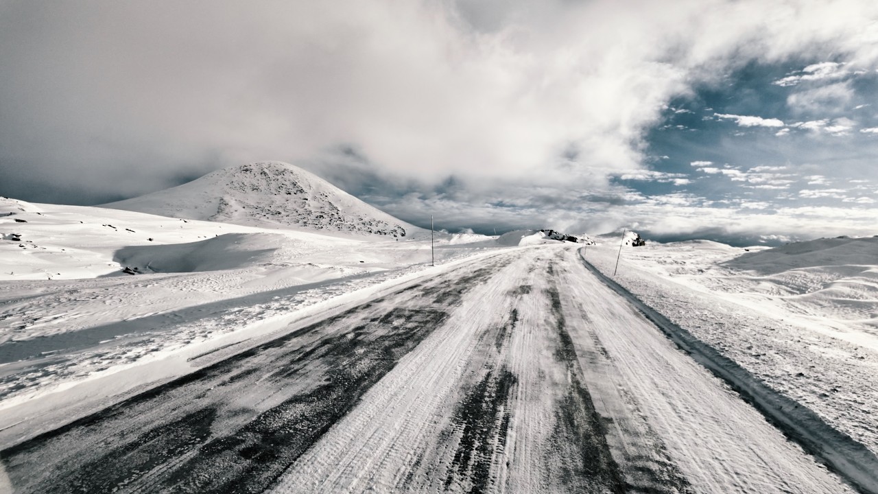 Norway Relaxing Snow Storm Winter Snowy Drive Tour - Ice Roads - Ambient ASMR sounds, VENABUFJELLET