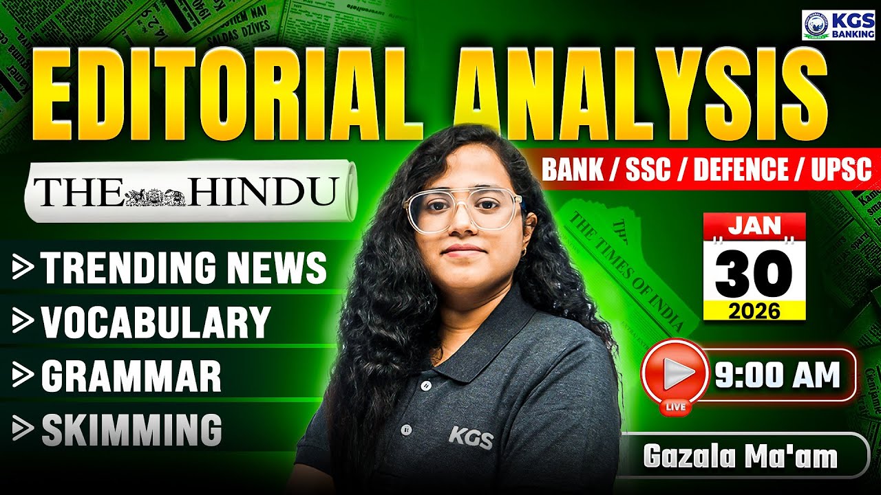 The Hindu Editorial Analysis | 30 January 2026 | The Hindu Newspaper Today with MCQs | By Gazala Mam