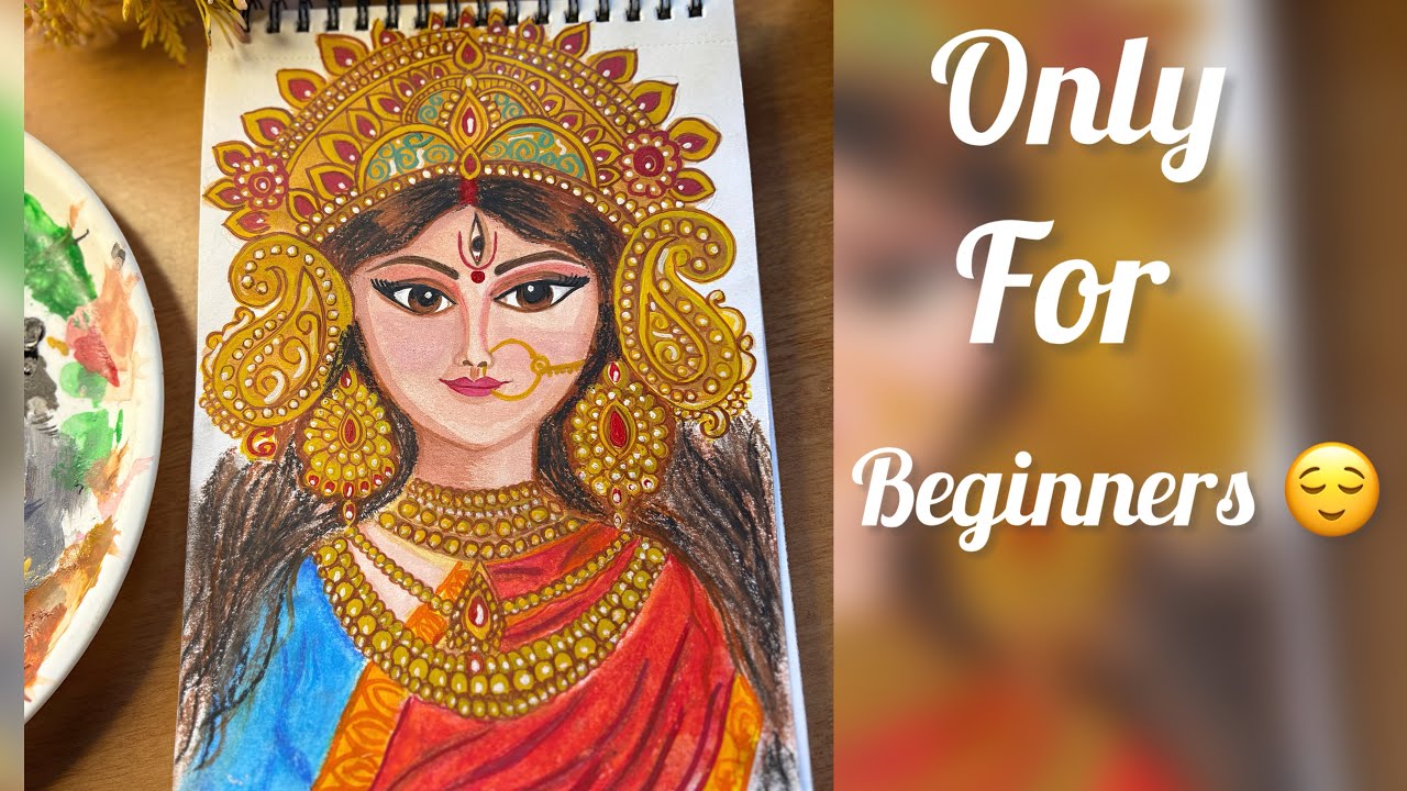Ma Durga Painting Tutorial 😀 || Step-by-Step Painting Tutorial for Beginners || 