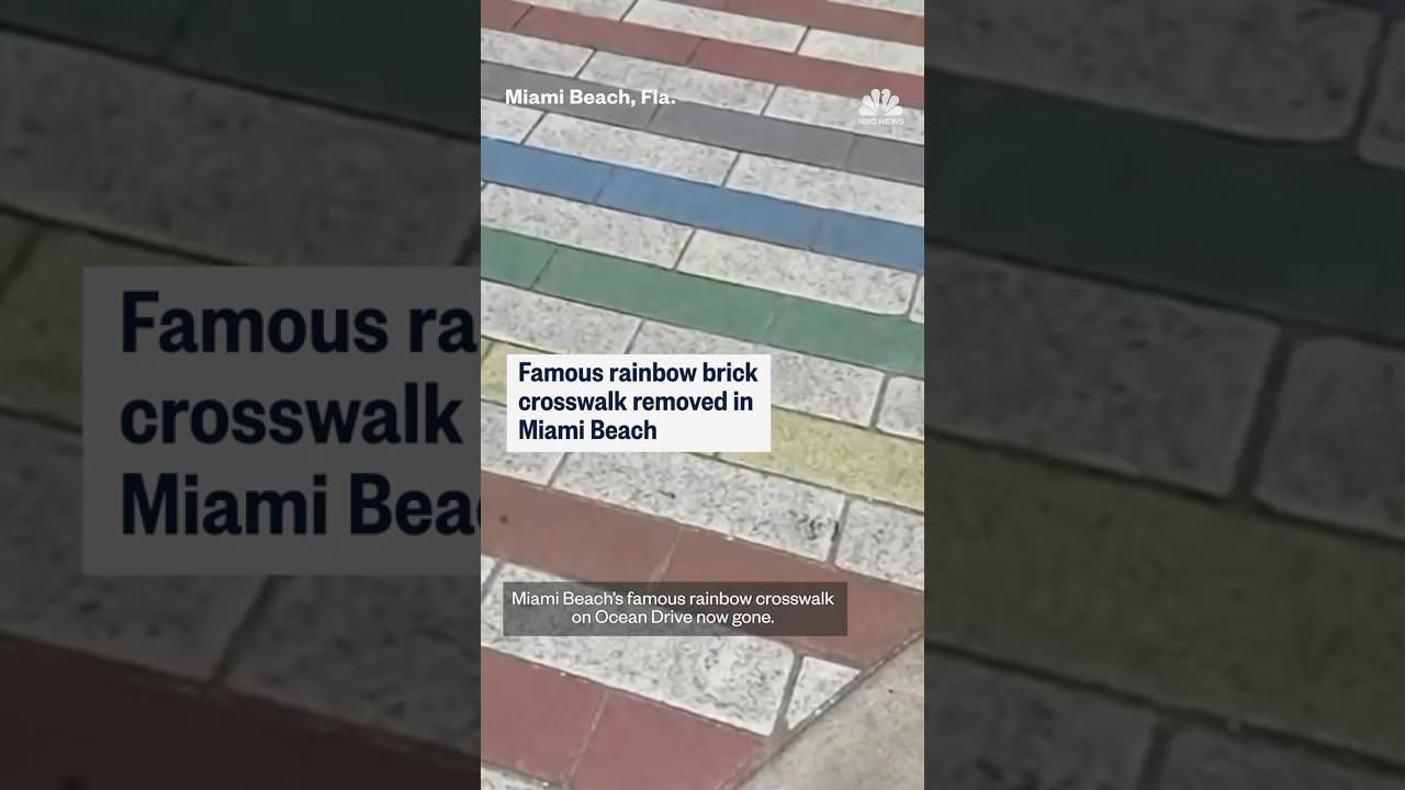 Famous rainbow brick crosswalk removed in Miami beach