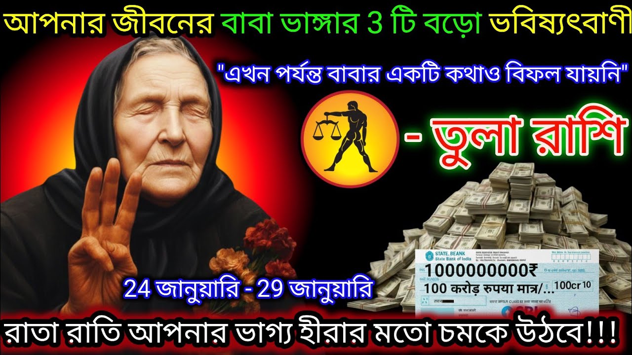 তুলা রাশি আপনার জীবনে বাবা ভাঙ্গার 3 টি বড়ো ভবিষ্যৎবাণী,24-29 জানুয়ারি,Tula Rashi,Libra ♎