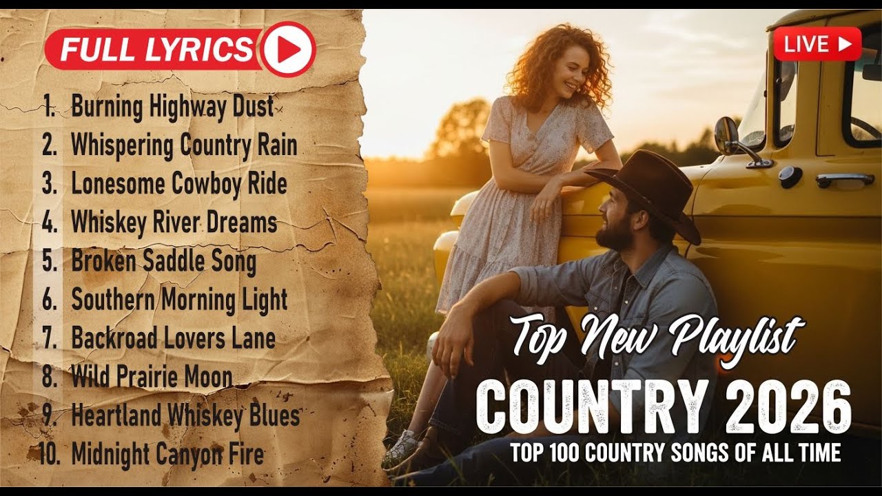Calm Country Playlist for Relax Work Pop Ballad Study Coffee With Lyrics