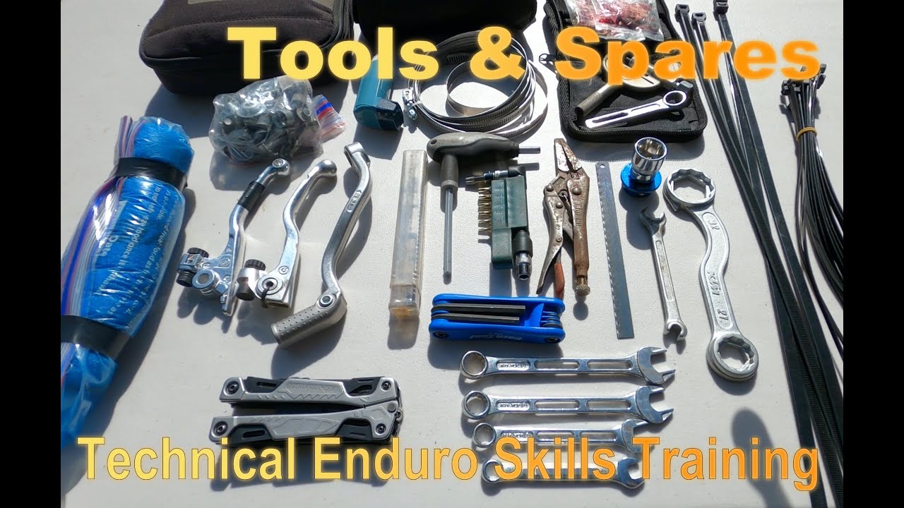 The tools/spares we carry when trail riding and/or racing hard enduro