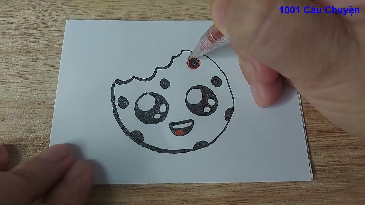 Tự tạo sticker: Vẽ đồ ăn cute dễ thương / HOW TO DRAW CUTE FOOD STICKERS COLORING/ 1001 Câu Chuyện