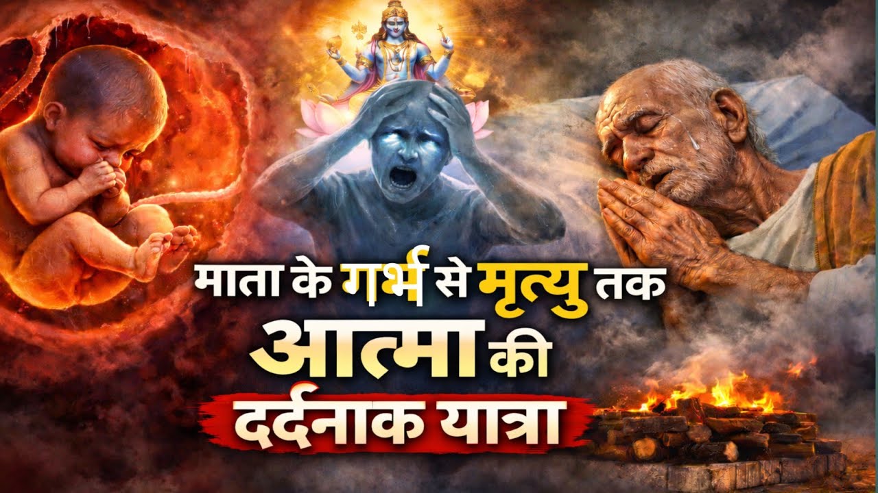 माता के गर्भ से मृत्यु तक आत्मा की दर्दनाक यात्रा | भागवत पुराण का चौंकाने वाला सत्य#भागवतपुराण