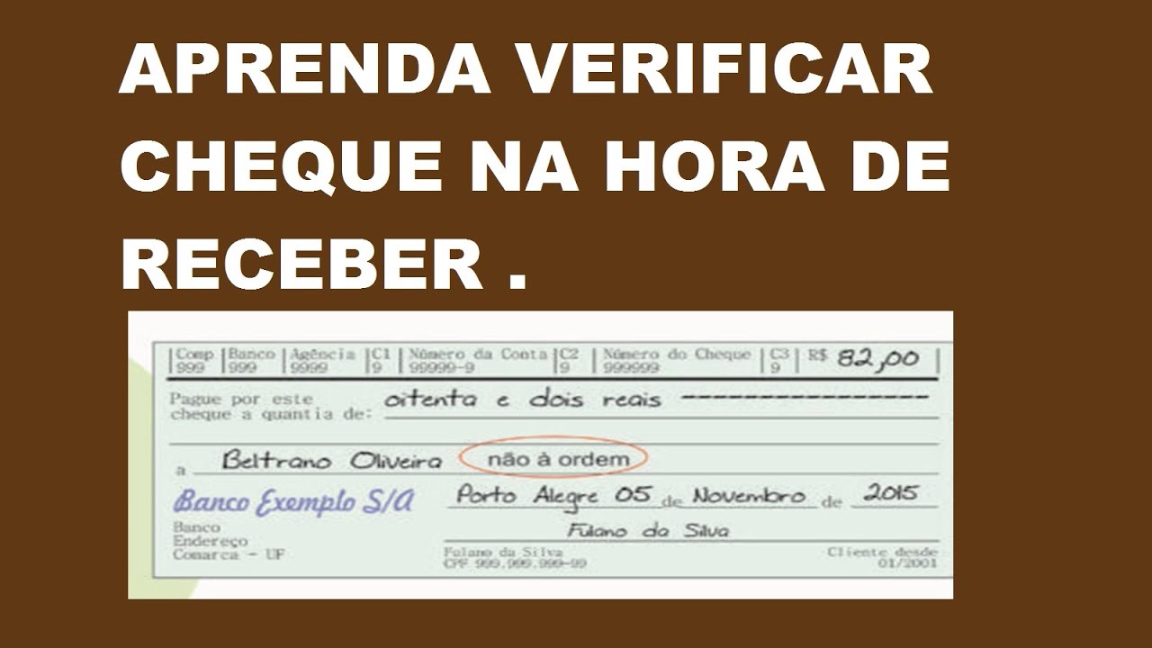 APRENDA VERIFICAR CHEQUE DICA OPERADOR DE CAIXA VIDEO RESUMIDO