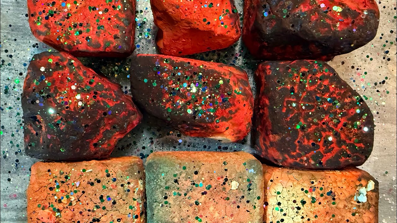 Pasted blocks and dyed jumbos 🤩 GYMCHALK •ASMR •CRUSHING
