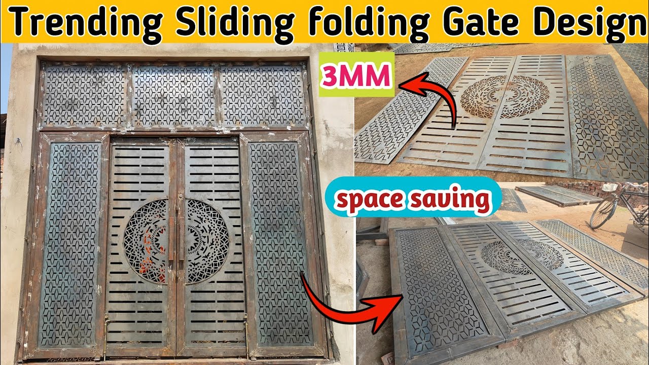 How to make sliding folding gate designs || latest sliding folding gate