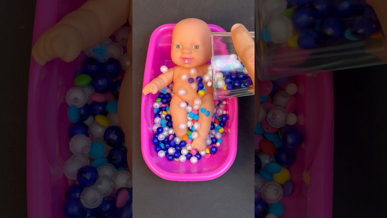 Minutes Satisfying Video | Mixing Funny Candy ASMR & Make Up in 3 Bathtubs with Magic M&M's Slime