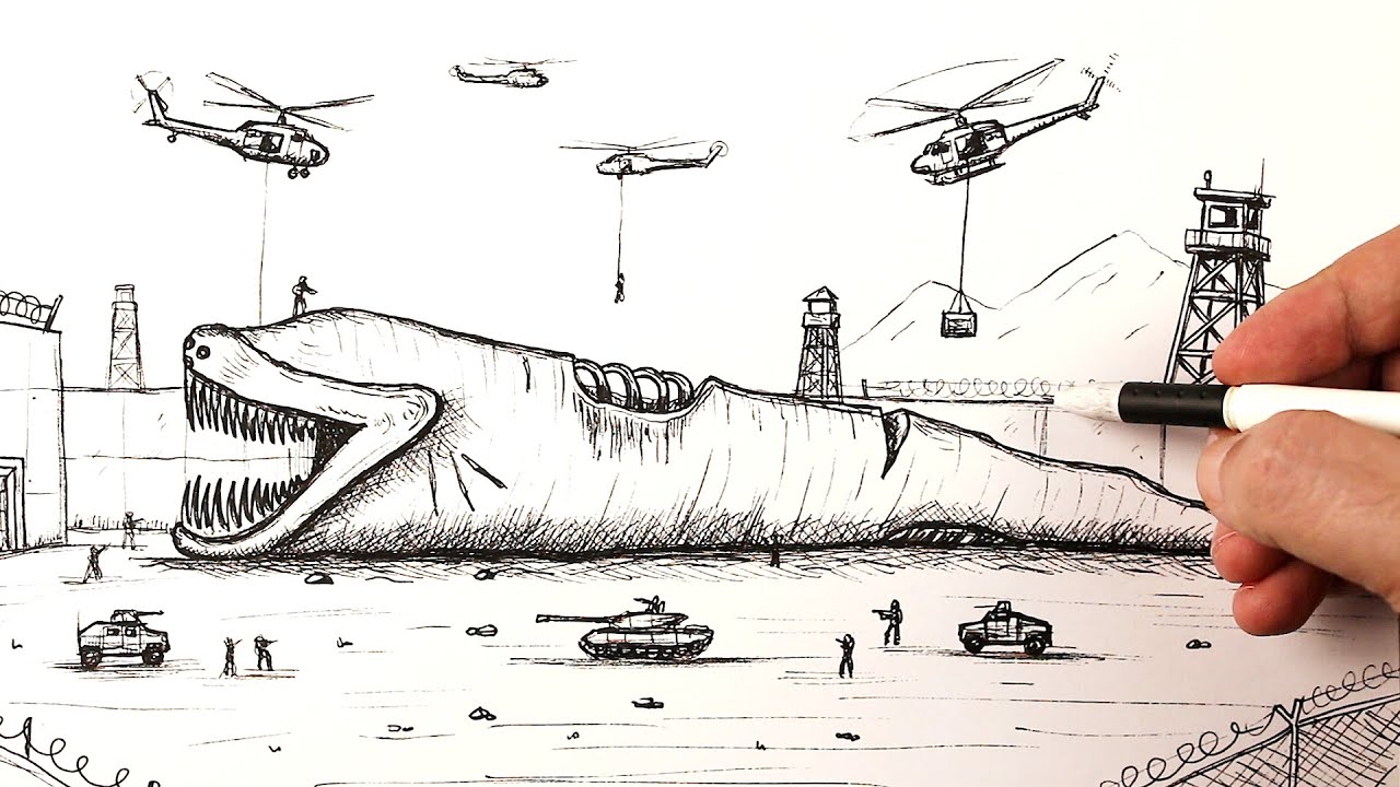 Captured El Gran Maja: Drawing on a Military Base