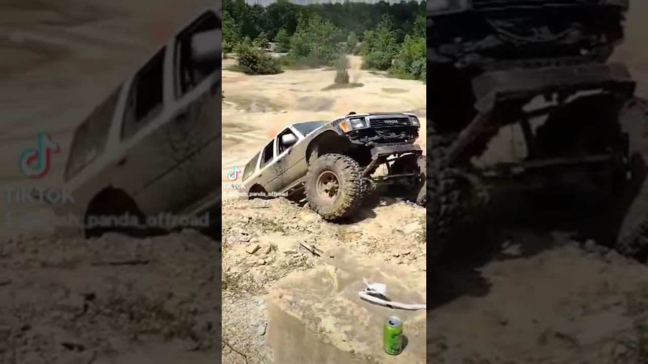 Trash Panda trying a very steep hill #toyota #offroad #rockcrawler