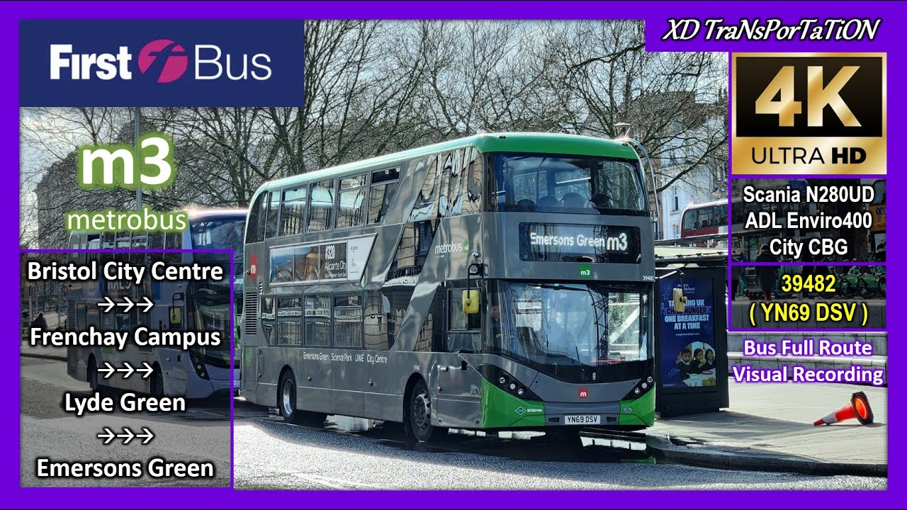 [First West of England] metrobus - m3 ~ Bristol City Centre ➝ Emersons Green【4K UW】