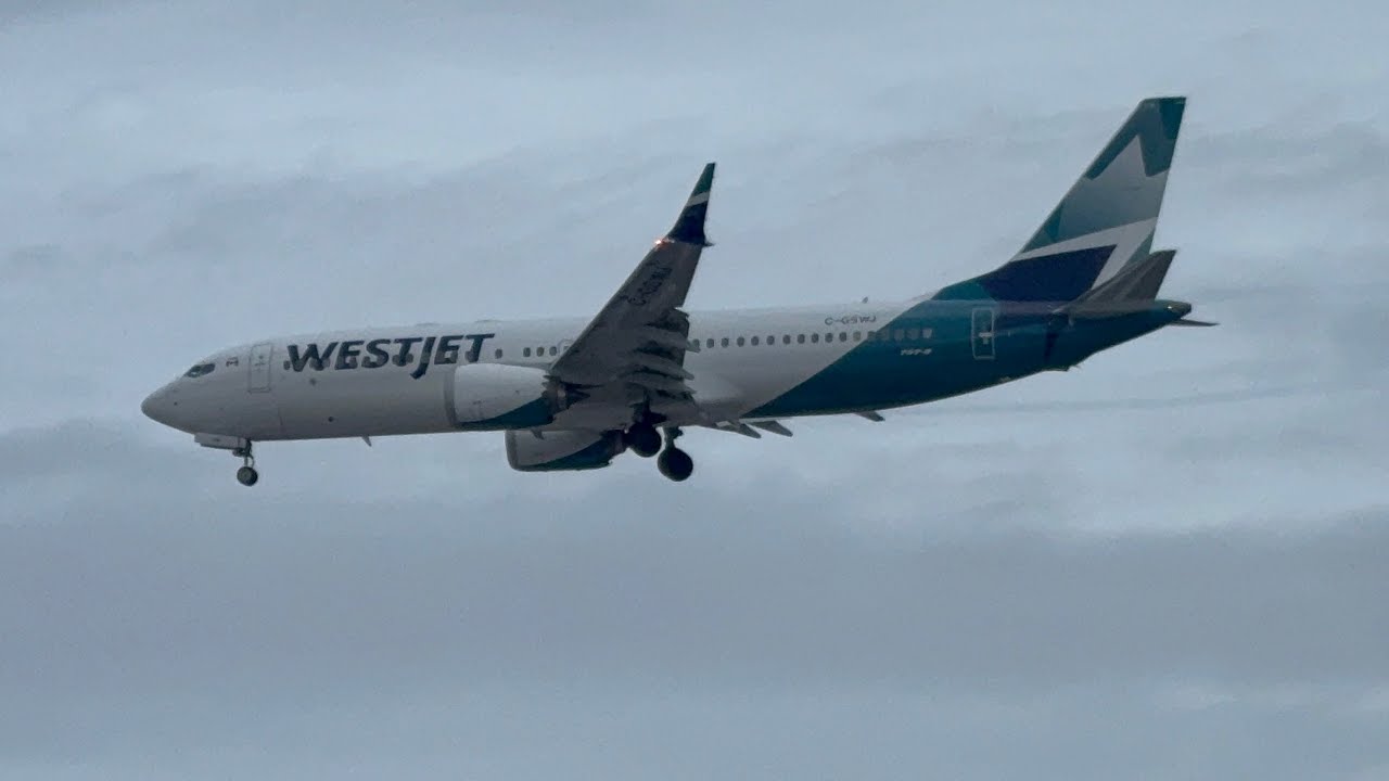 WestJet Boeing 737 MAX 8 Landing at St. John's International Airport (YYT/CYYT)