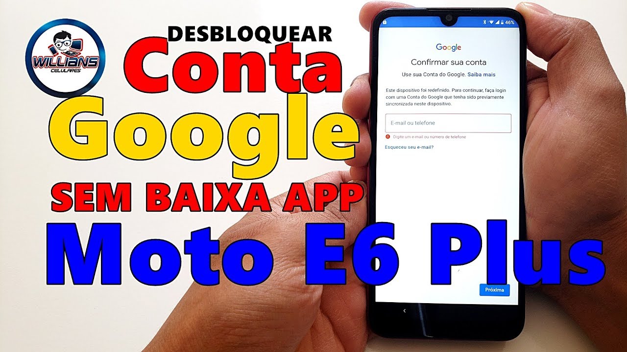 Desbloqueio de Conta Google Moto E6 Plus XT2025 Sem Baixar App