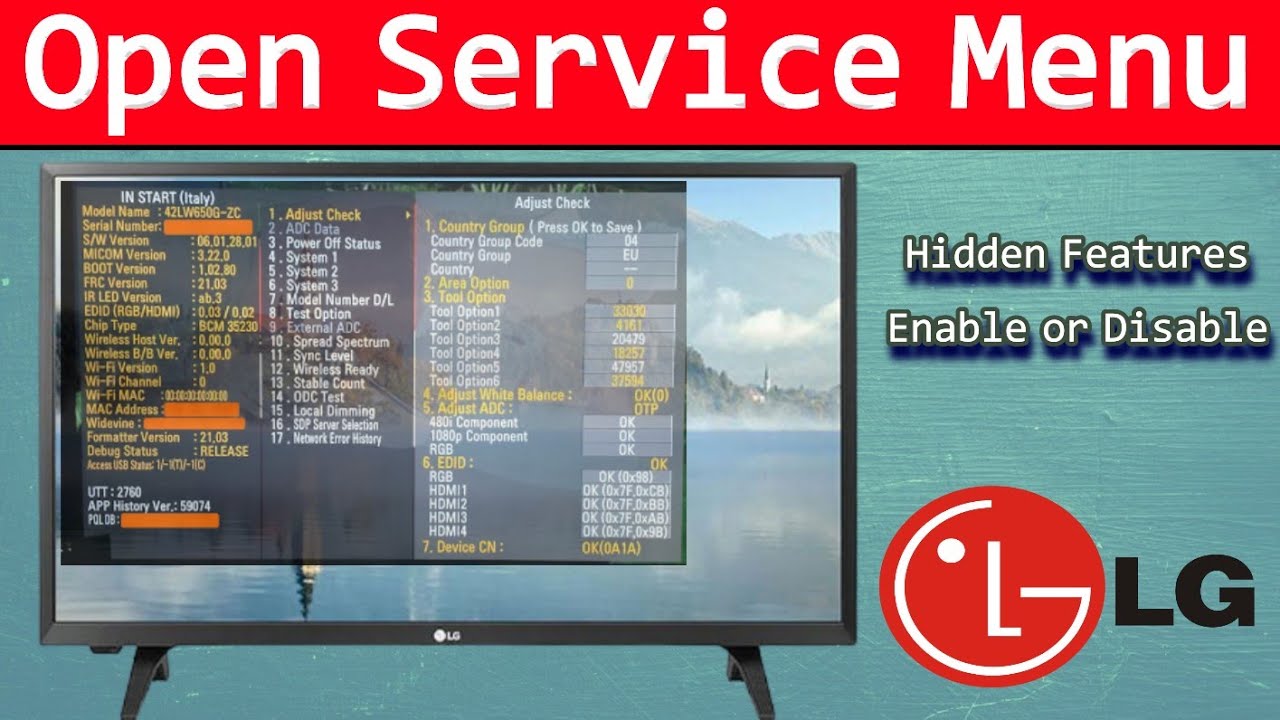 LG TVs Service Menu Access| How To Open Service Menu On All LG TV and LCD TV