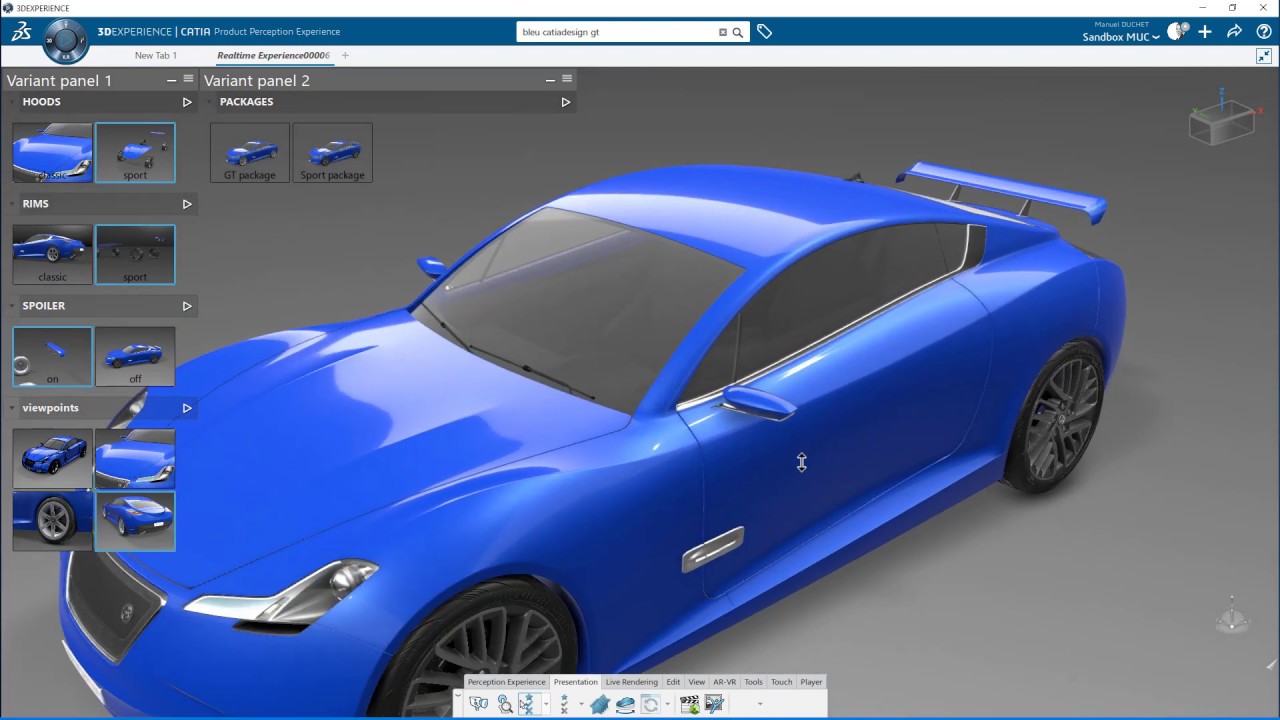 PPX 20xGA - Tutorial #1 -  bleu: Create Viewpoints and Product variants, Turntable, Slideshow