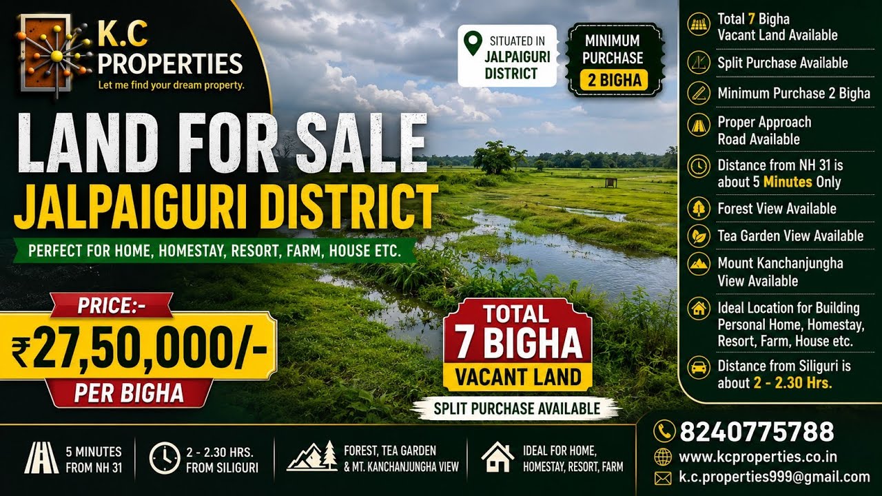 General Registered Land for sale in Lataguri With 3 Different Views#trending #realestate #jalpaiguri