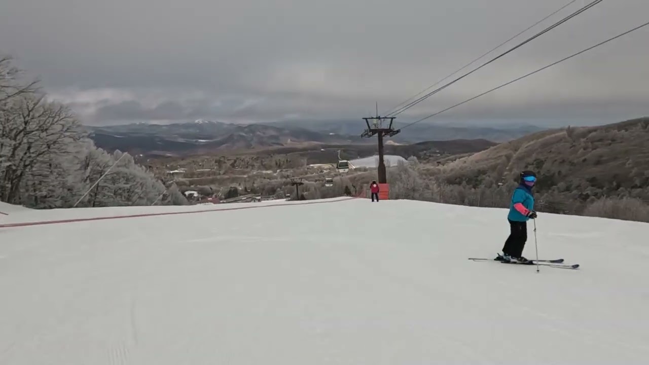 2026/03/16 (月) 白樺高原国際スキー場 視界不良 ゆっくり滑る 水平ロックテスト GoPro12　サラブレッド下部閉鎖再び！？