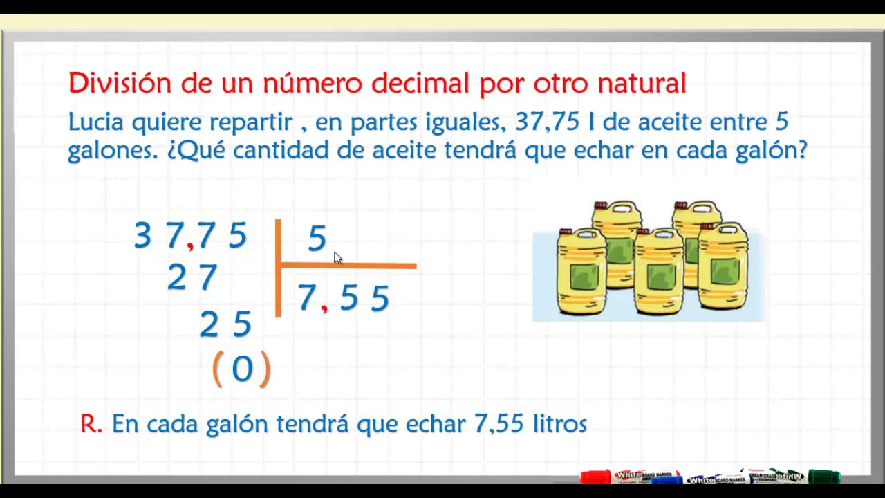 Matemática 6to Primaria || División de decimal por natural