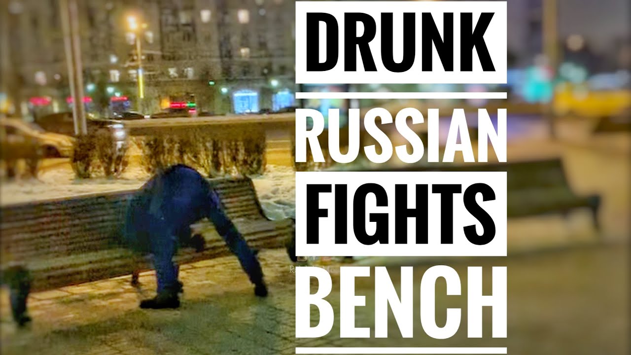Funny Drunk Russian Fights Moscow's Victory Park