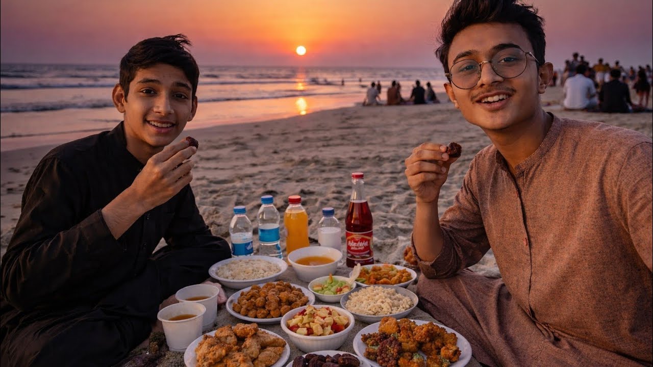 Aj hm ne Sea 🌊 side pe iftari kri 