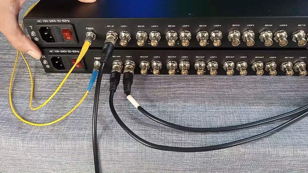 THOR 8-channel 3G SDI fiber optic multiplexer with SDI loop-outs