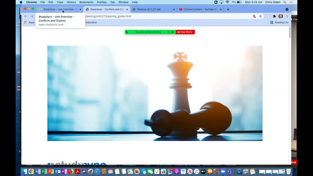 Studysync lesson planning and internalization