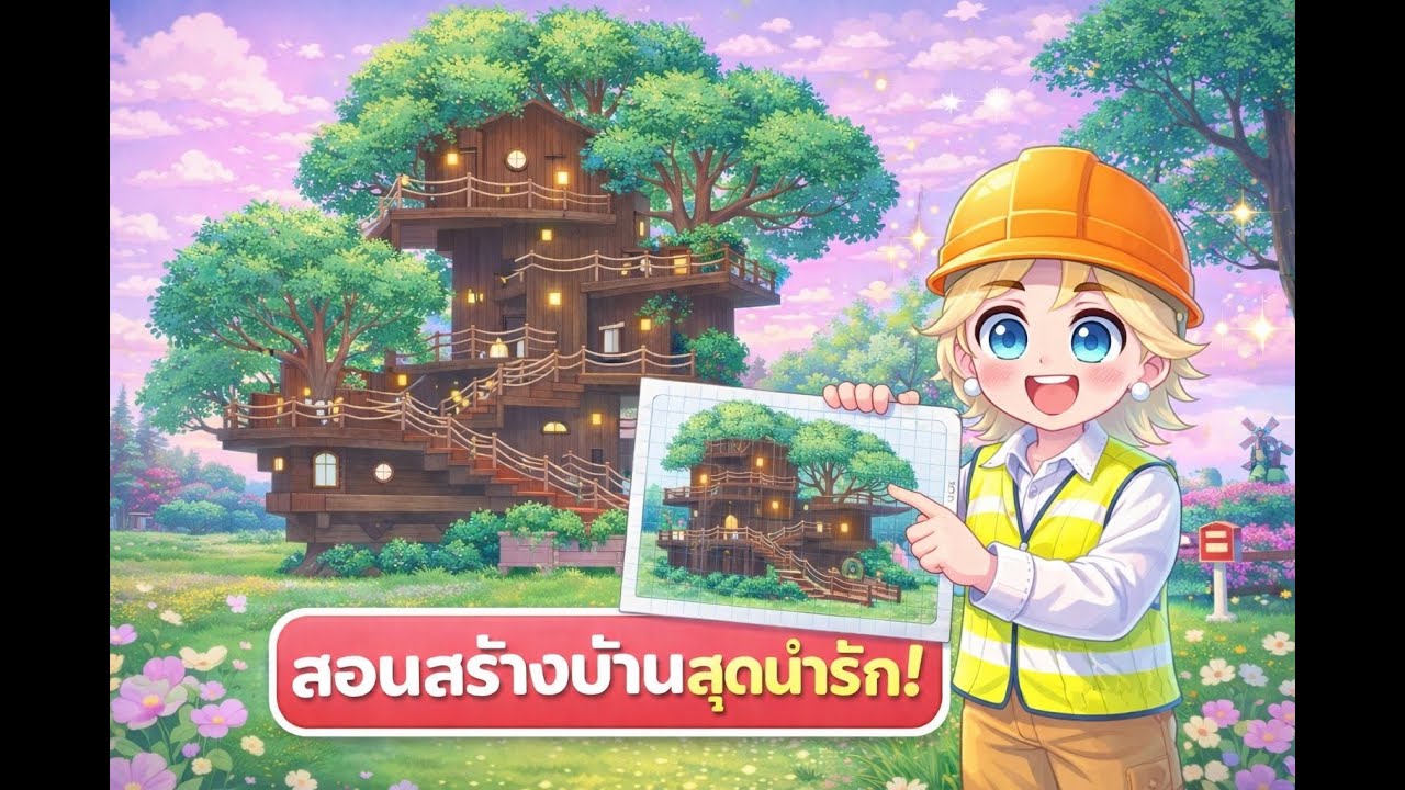 สอนสร้างบ้านต้นไม้ยักษ์ สามารถทำตามได้เลย !! │Heartopia