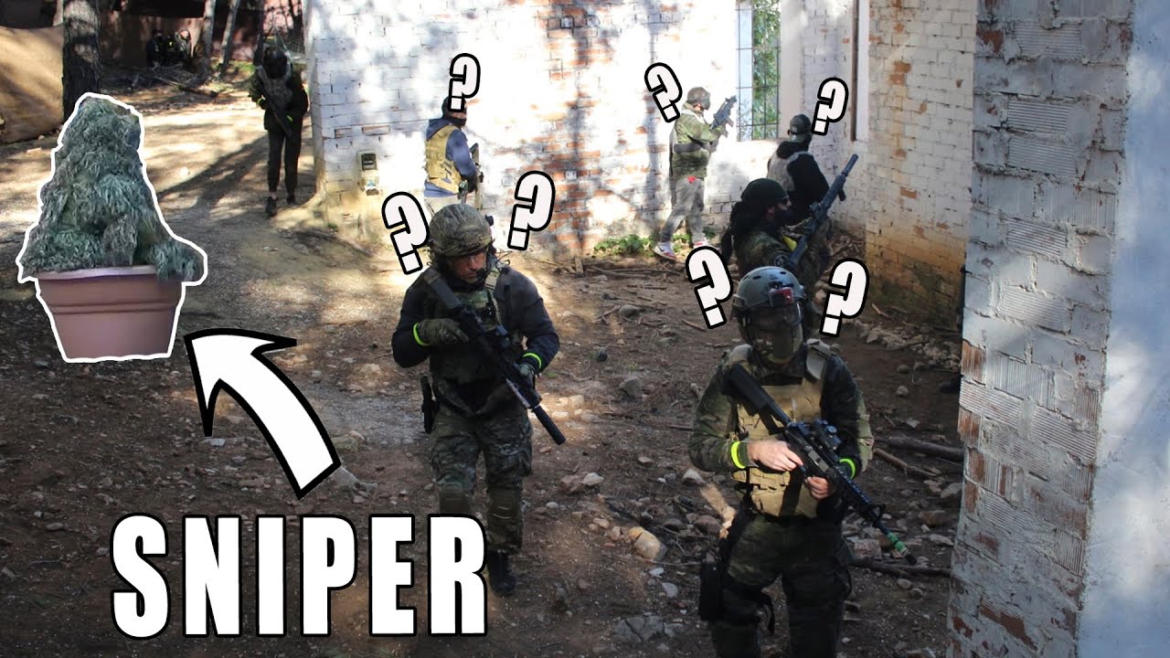 Invisible Airsoft Ghillie Sniper DESTROY enemy team