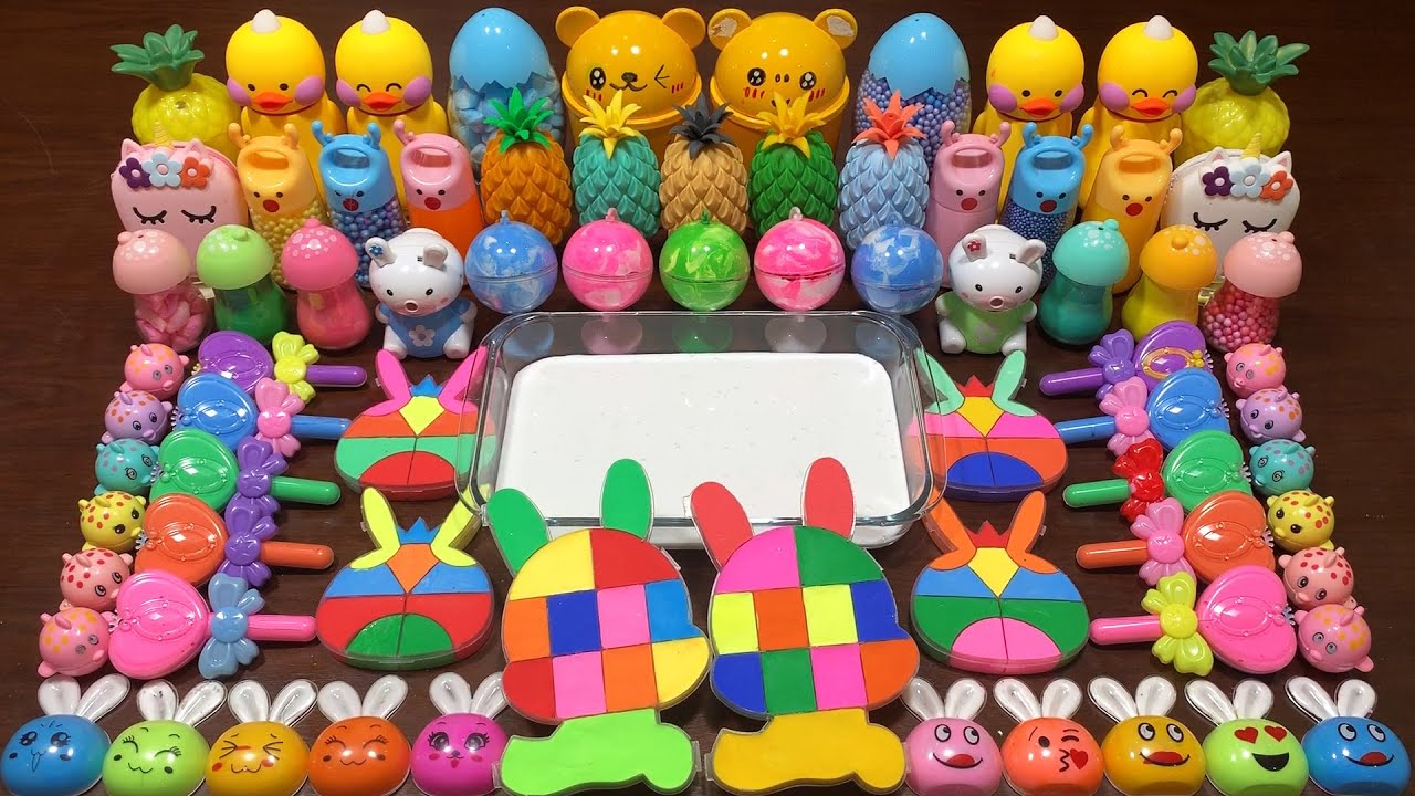 Mixing Makeup & Rainbow Clay and More Into GLOSSY Slime ! Satisfying Slime Videos #1410