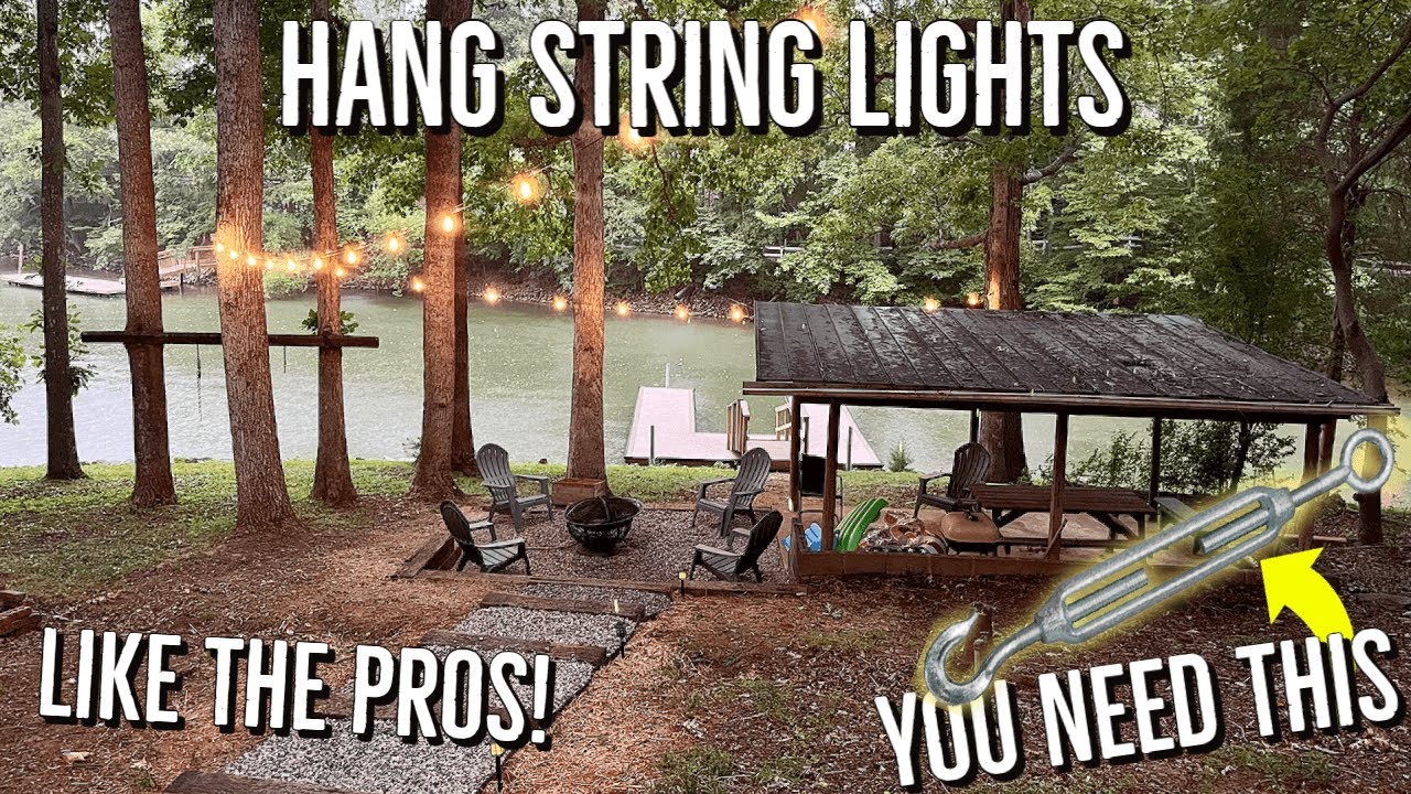 Professional Way to Hang String Lights Outside | With Wire & Turnbuckles