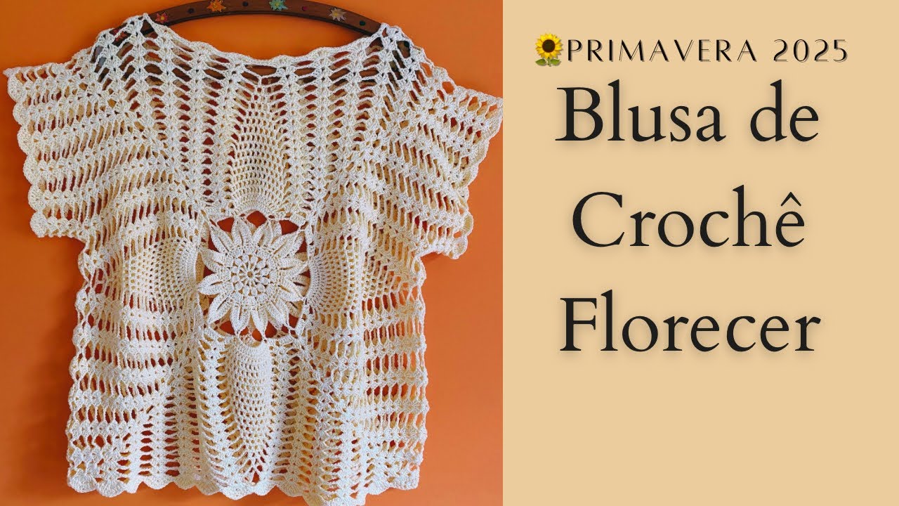 🌻Blusa de Crochê Florecer Tam P/M/G/GG por @CrisTelesCroche