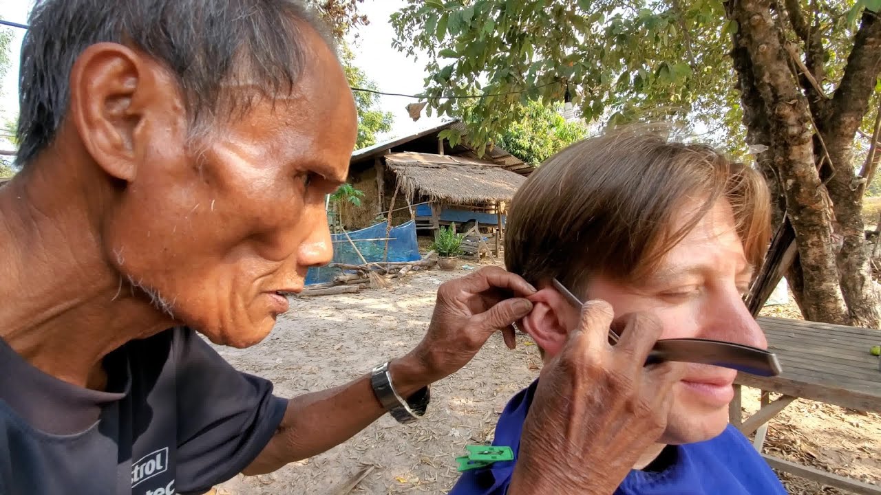 💈HAIRCUT on THAI RICE FARM by Mr. WANG (w/ bonus HOUSE TOUR!) 🇹🇭 Ubon Ratchathani, THAILAND 4K