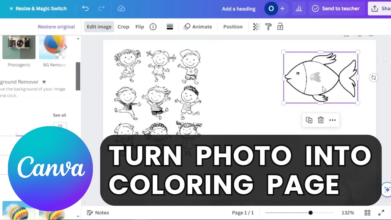 Как превратить фотографию в раскраску на Canva | Урок