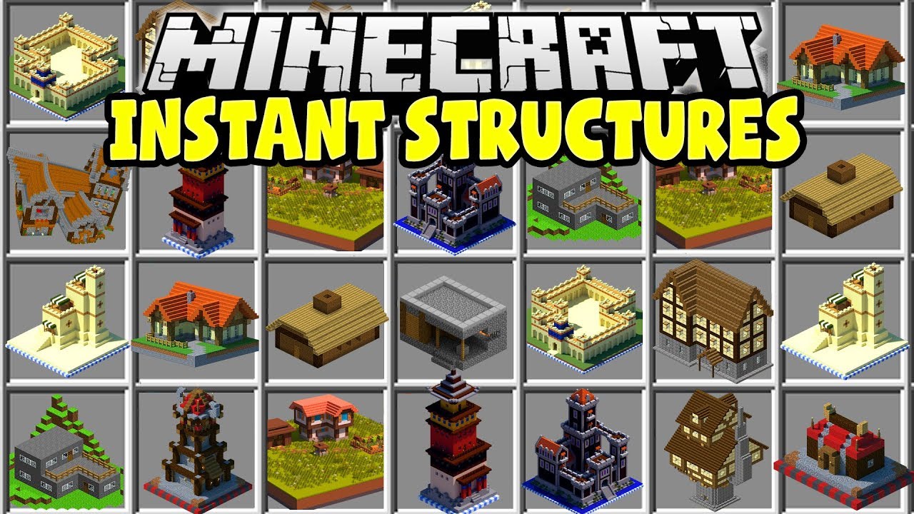 Minecraft INSTANT STRUCTURES MOD | МГНОВЕННО СОЗДАВАЙТЕ ОГРОМНЫЕ ДОМА В MINECRAFT!!