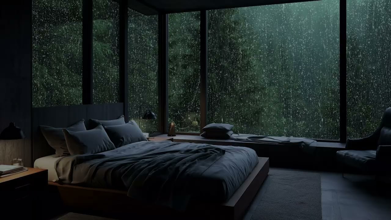 ⛈️ Rain and Thunder Sounds for Insomnia Relief 🌧️ Calm Night Storm
