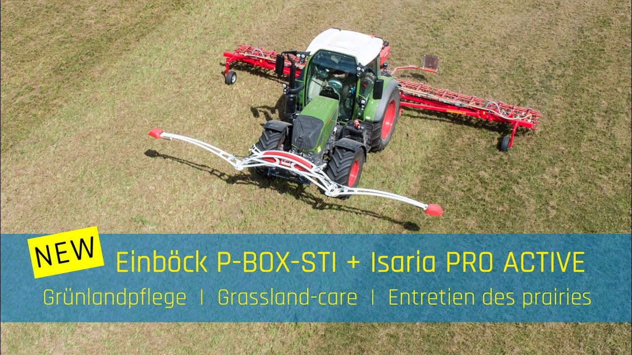Einb&ouml;ck P-BOX-STI + Isaria PRO ACTIVE: Gr&uuml;nlandstriegel mit Teilfl&auml;chennachsaat | grassland seeder