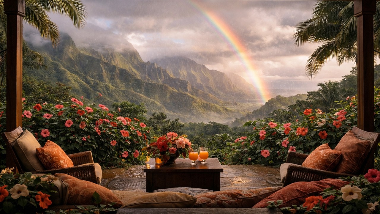 Cozy Mountain Lanai Retreat 8 Hours Hawaiian Ipu Heke - gentle focus music for study or relaxation