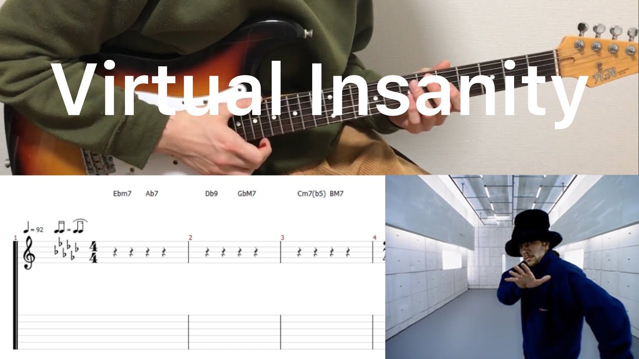 Jamiroquai - Virtual Insanity (guitar cover with tabs & chords)