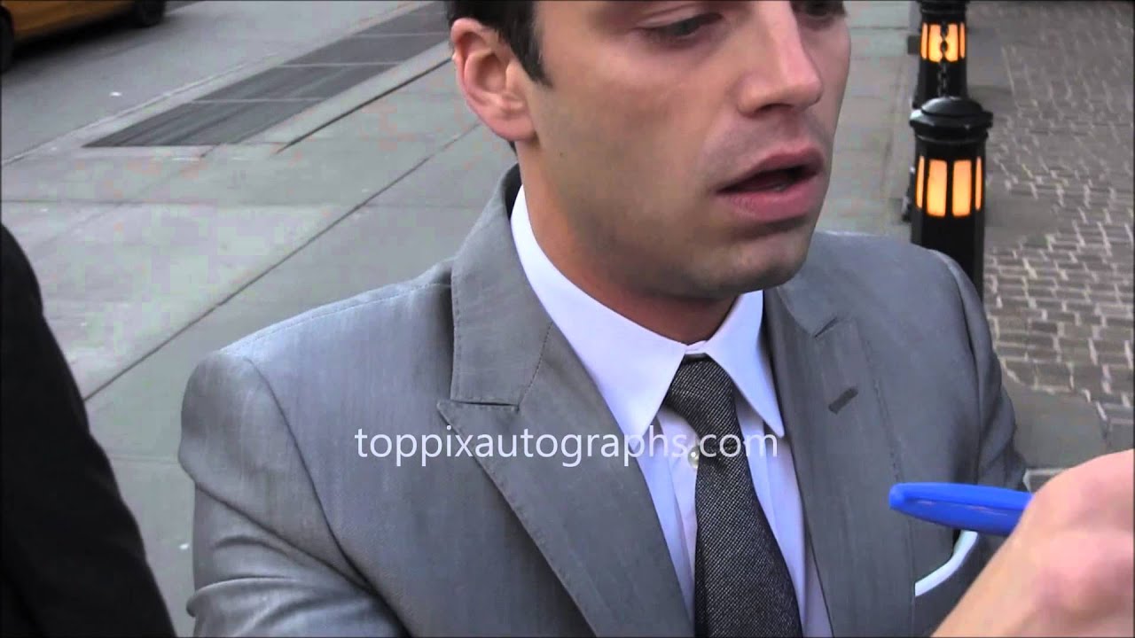 Sebastian Stan - Signing Autographs at the 'Captain America: Winter Soldier' Premiere in NYC