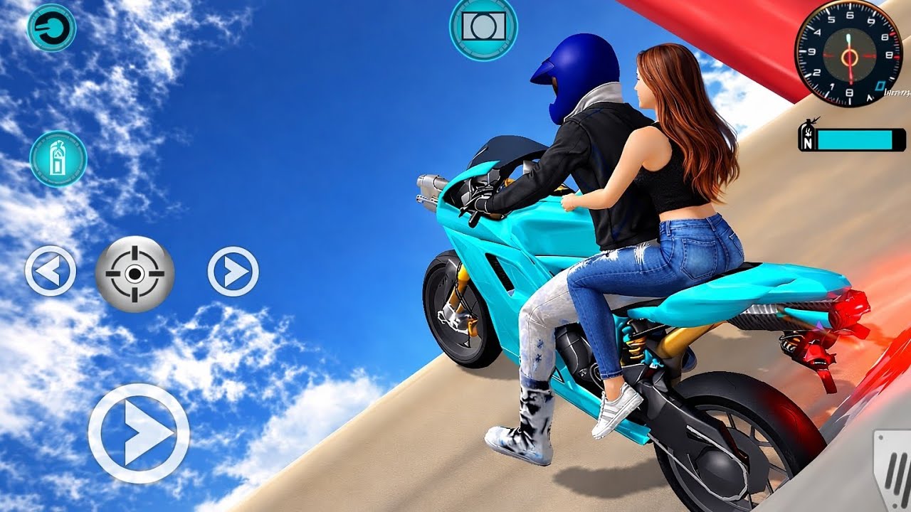 💥“Turbo Super Bike Stunt Ride on Mega Ramp!”_3D Driving Class Simulator 