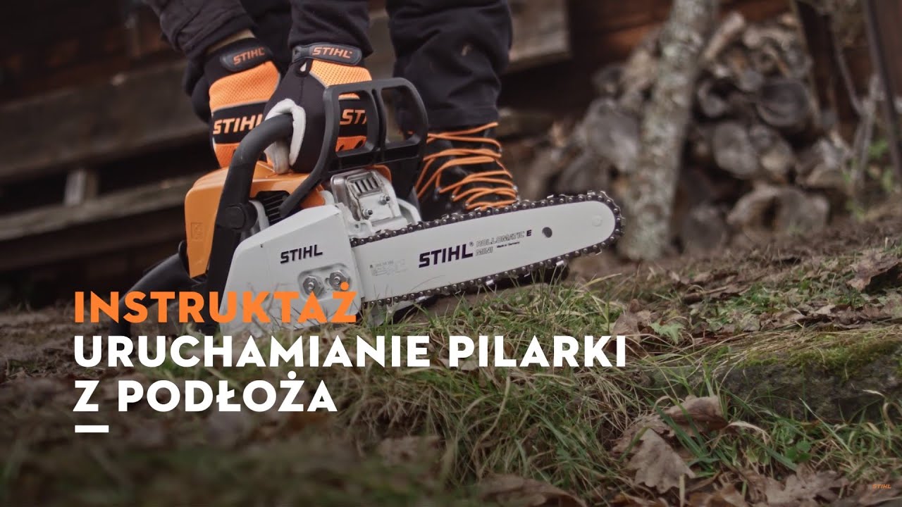 Jak uruchomić pilarkę MS 170 z podłoża?