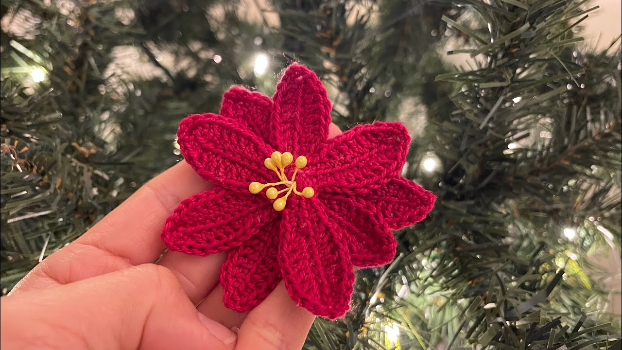 Crochet | Christmas flowers 🌺 | Poinsettia | Christmas Ornaments | DIY | Handmade Gift