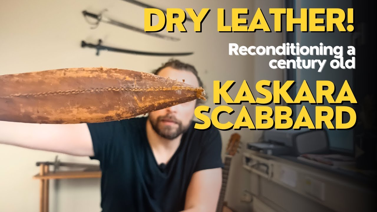 Leather reconditioning - Cleaning and hydrating a leather scabbard for a Sudanese Kaskara