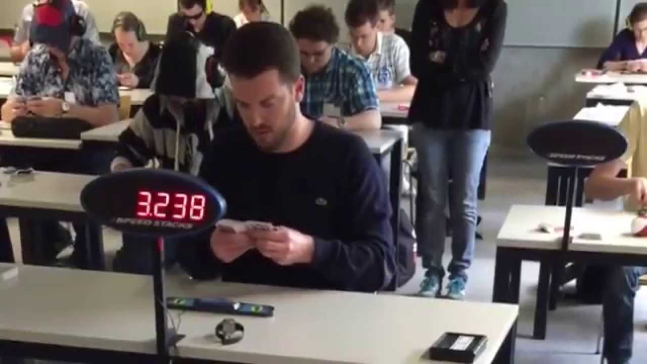 Simon Reinhard, New World Record in Speed Cards: 20.438 sec