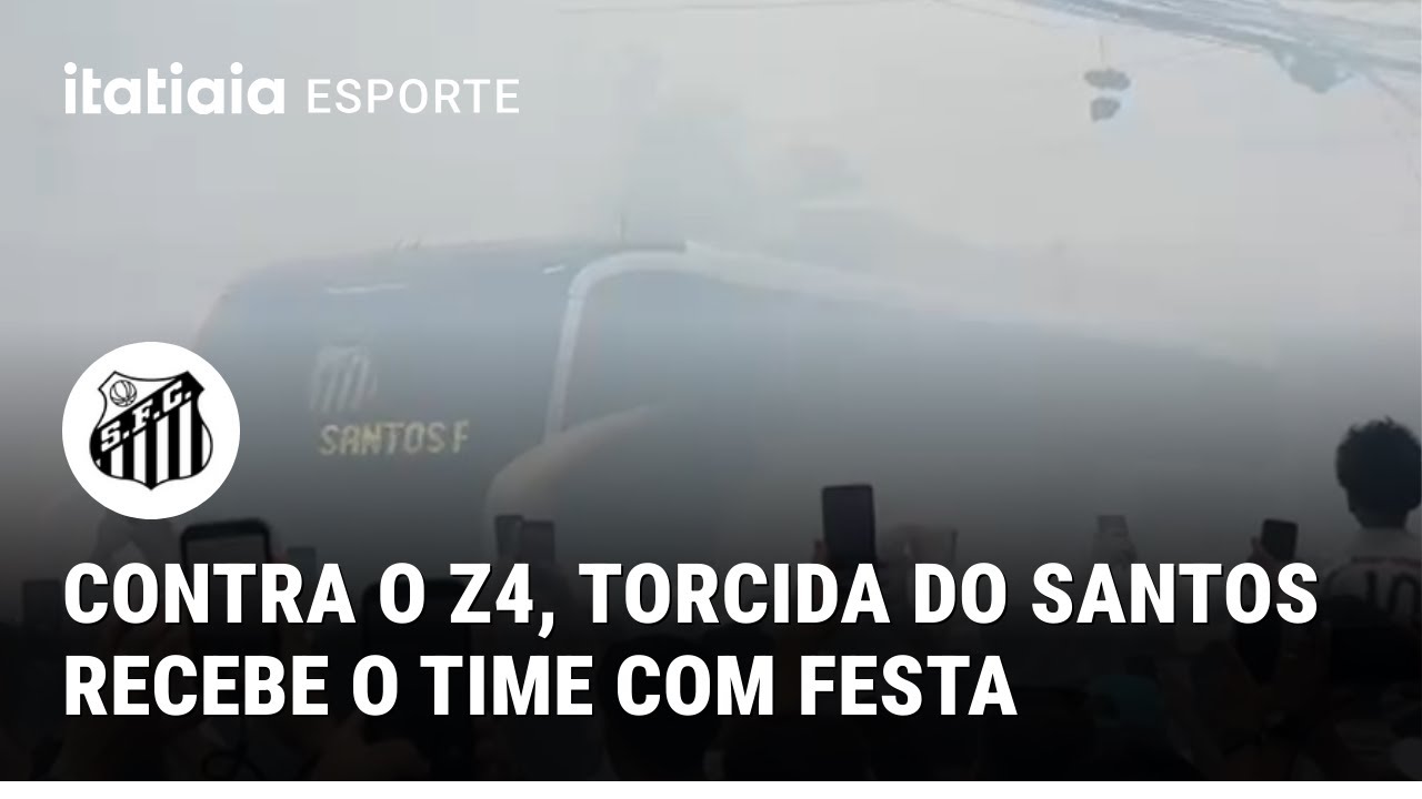 TORCIDA DO SANTOS RECEBE O TIME COM FESTA NA CHEGADA À VILA BELMIRO