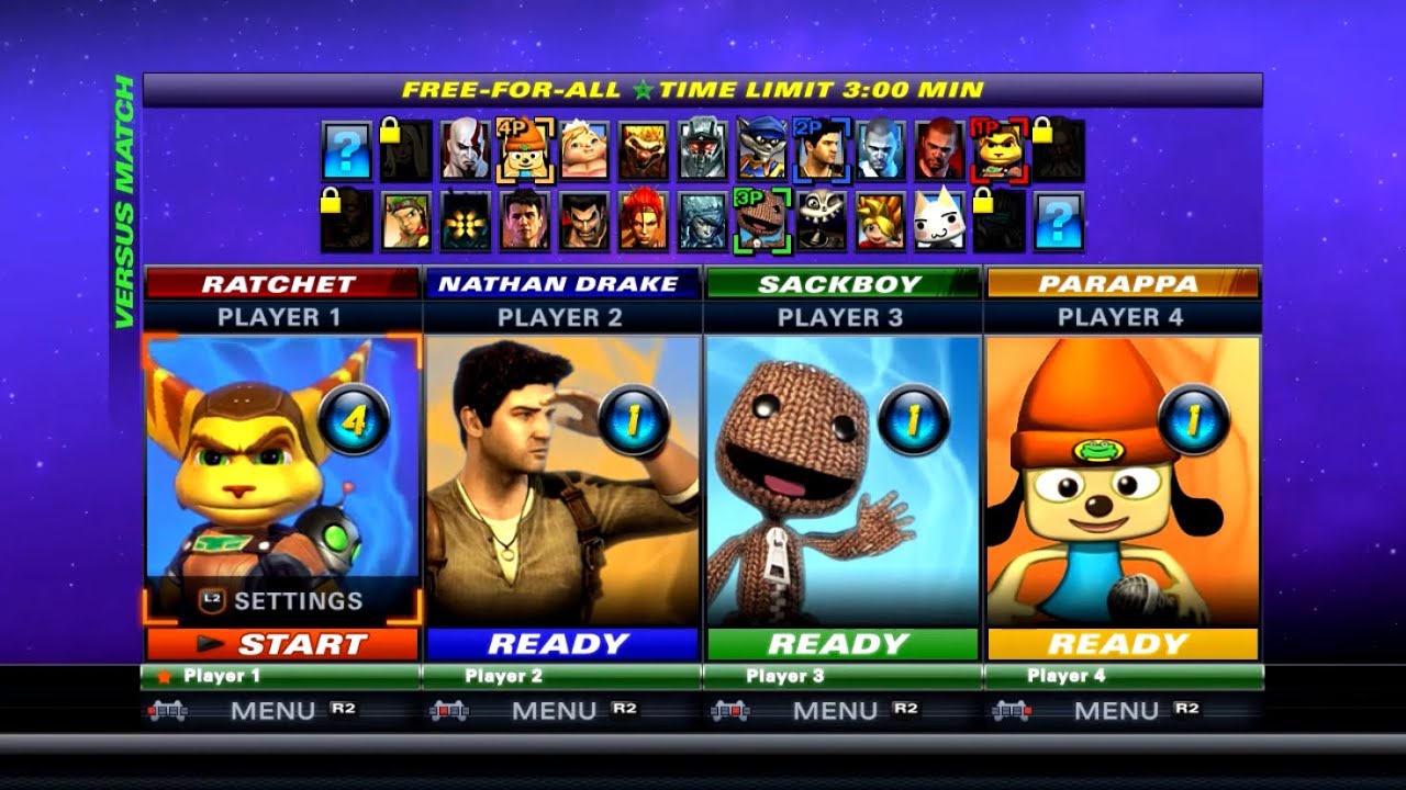 PlayStation All-Stars Battle Royale PS3 4-Player Co-Op Gameplay