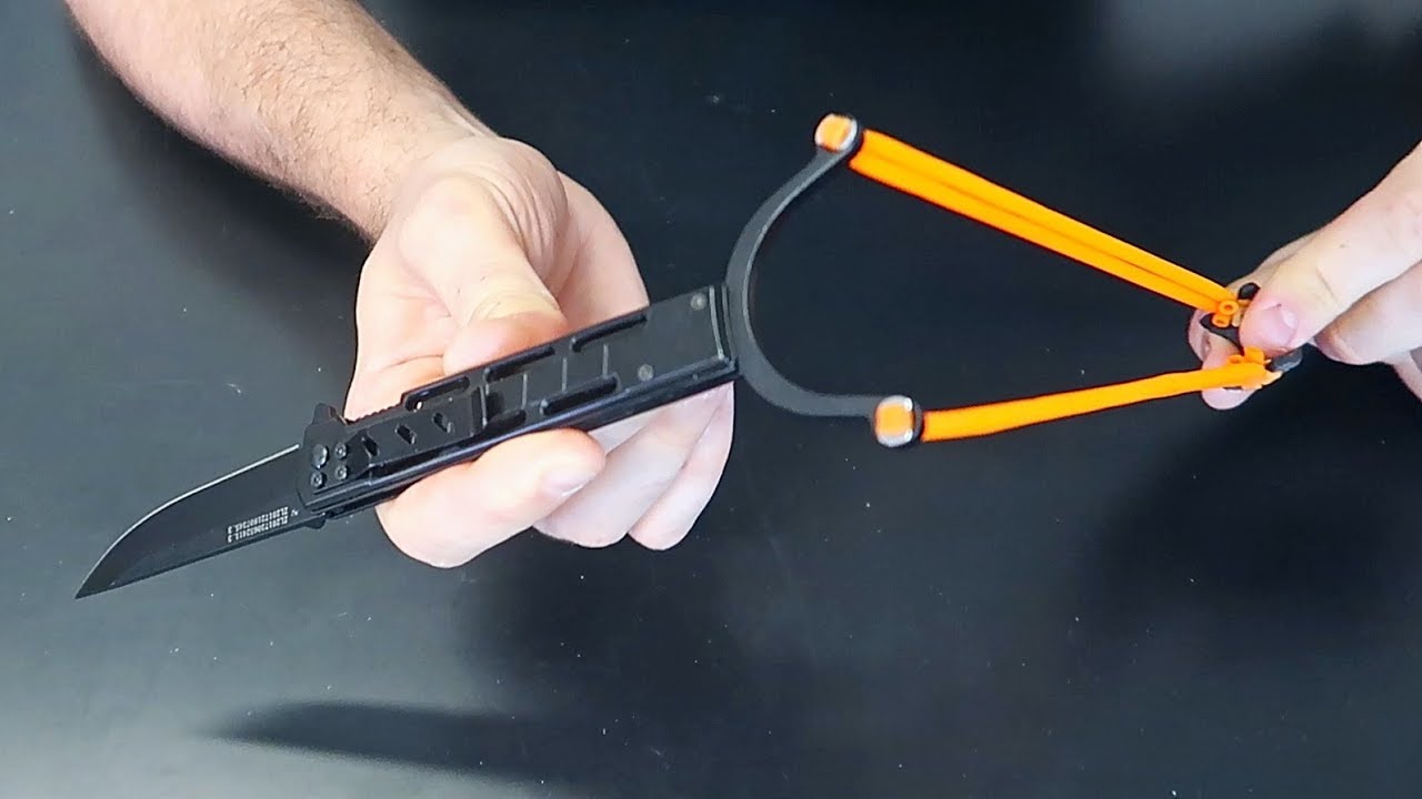 Folding Knife with Slingshot - Unique Folding Knife #25