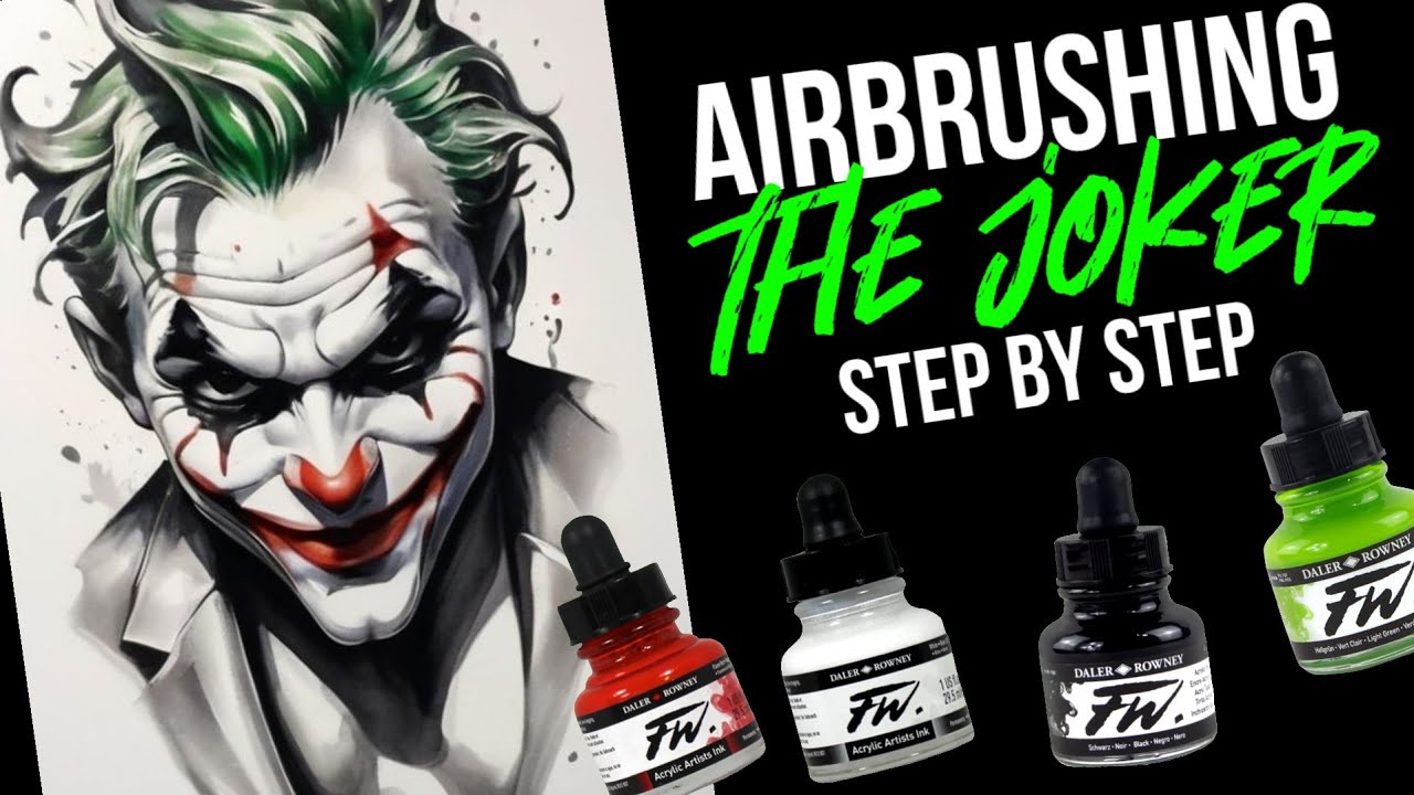 Airbrushing for beginners The Joker step by step