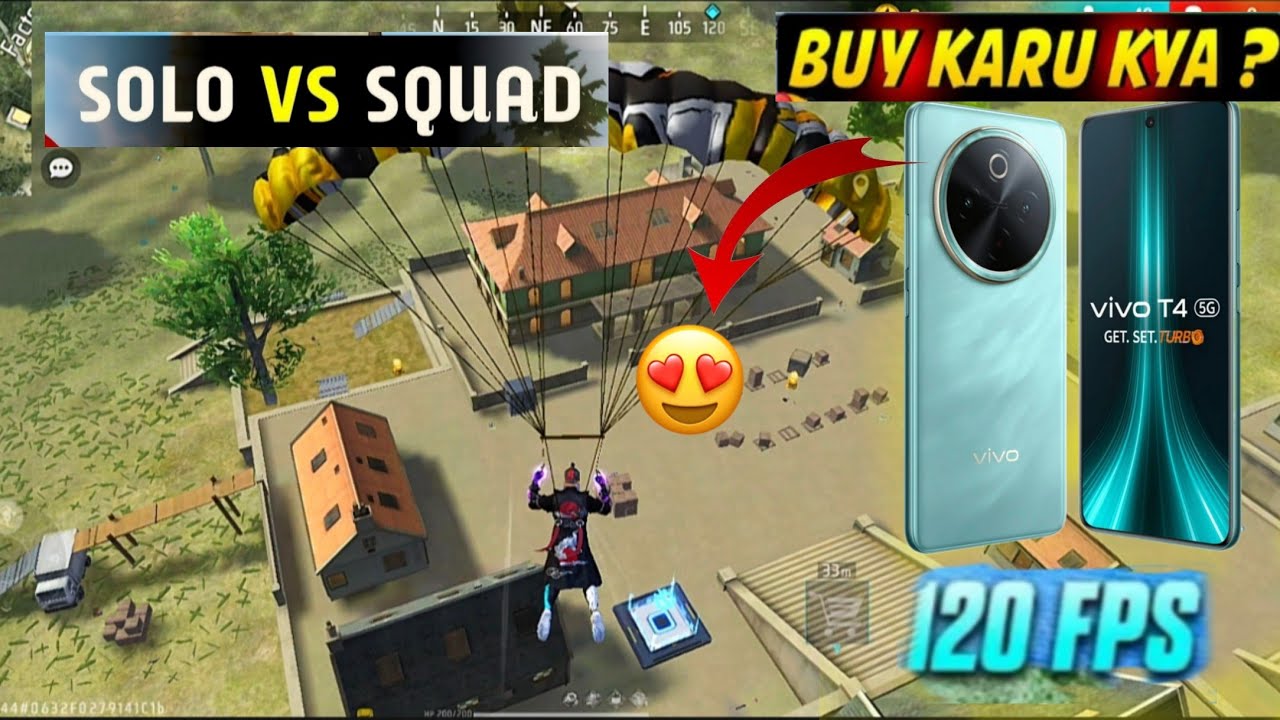 Vivo T4 5G Free Fire Full Map Ultra Gameplay + Screen Recorder Test | Smooth Performance !
